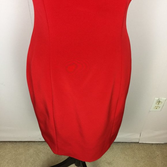 Niteline Della Roufagali Sheath Dress Size 10 Womans Red Halter Beaded Open Back - Picture 13 of 15